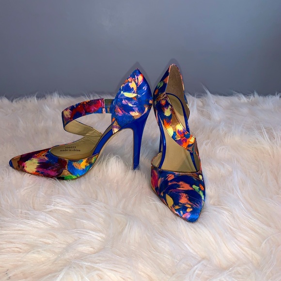 NWT ASOS Ponder Blue Floral Shoes - Picture 4 of 7